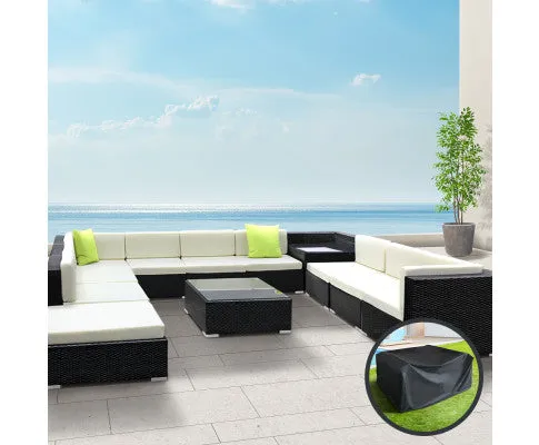 12PC Sofa Set with Storage Cover Outdoor Furniture Wicker