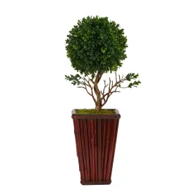 19” Boxwood Topiary Artificial Tree in Decorative Planter(Indoor/Outdoor)