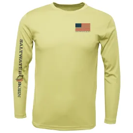 American Flag On Chest Long Sleeve UPF 50  Dry-Fit Shirt