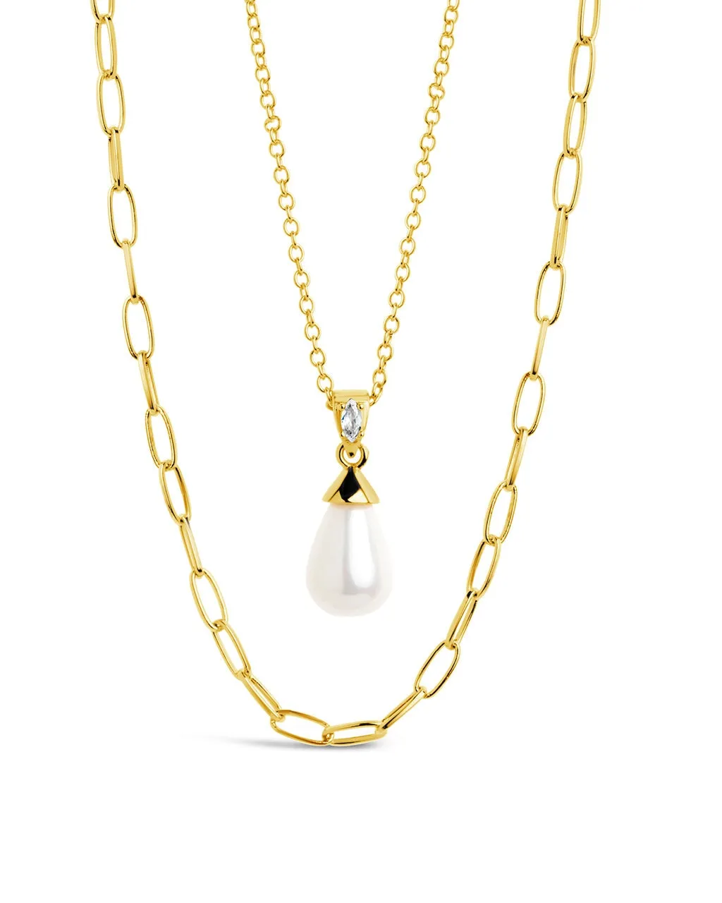 Baroque Pearl & Chain Layered Necklace