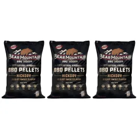 Bear Mountain BBQ All-Natural Hardwood Hickory Smoker Pellets, 20 Lb (3 Pack)