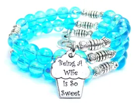 Being A Wife Is So Sweet Sea Siren Ocean Glass Wrap Bracelet