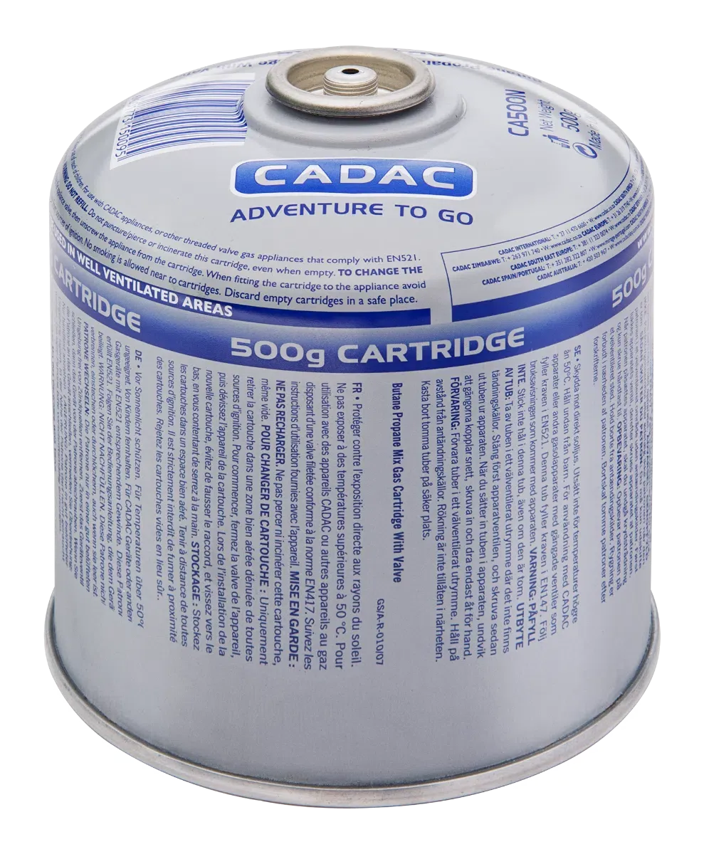 Cadac 500g Threaded Valve Gas Cartridge