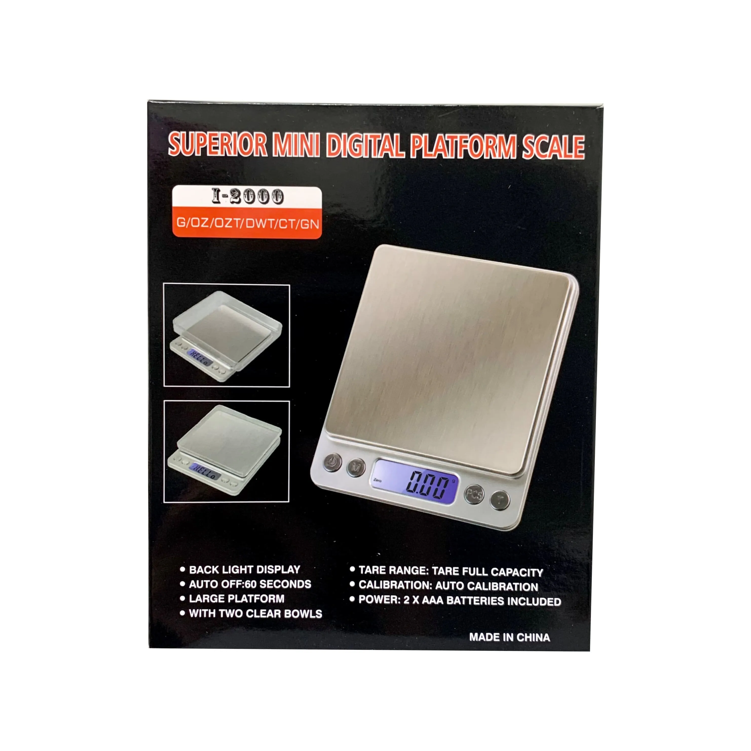 Digital Balance 2Kg ,0.1g Superior Mini Digital Platform Scale I-2000 ميزان الكتروني