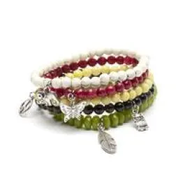 Gina Agate Gemstone Bracelet Sets, avail 5 colour combinations