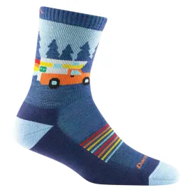 Kids Darn Tough Van Wild Micro Crew Lightweight Hiking Sock Color: Denim