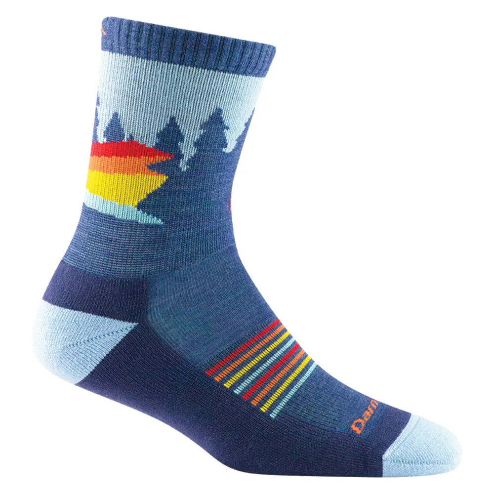 Kids Darn Tough Van Wild Micro Crew Lightweight Hiking Sock Color: Denim