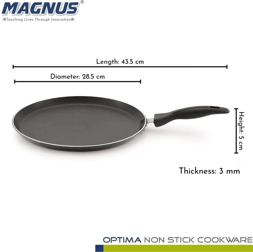 Magnus Optima Non-Stick Dosa Tawa with Hammertone Finish Tawa 28.5 cm Diameter