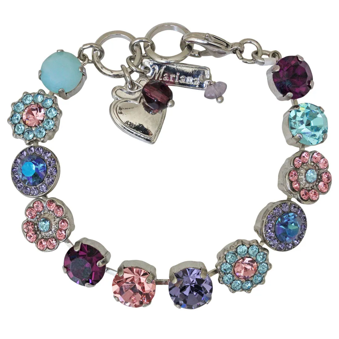 Mariana "Cotton Candy" Rhodium Plated Lovable Mixed Element Crystal Bracelet, 4045/1 144