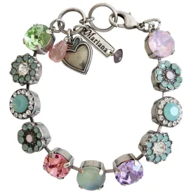 Mariana "Pina Colada" Silver Plated Lovable Rosette Crystal Bracelet, Pastel Multi 4084 1063