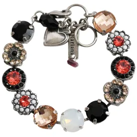 Mariana "Pomegranate" Silver Plated Lovable Rosette Crystal Bracelet, 4084 1045