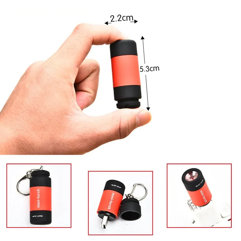 Mini Torch LED Flashlight Safety Keychain