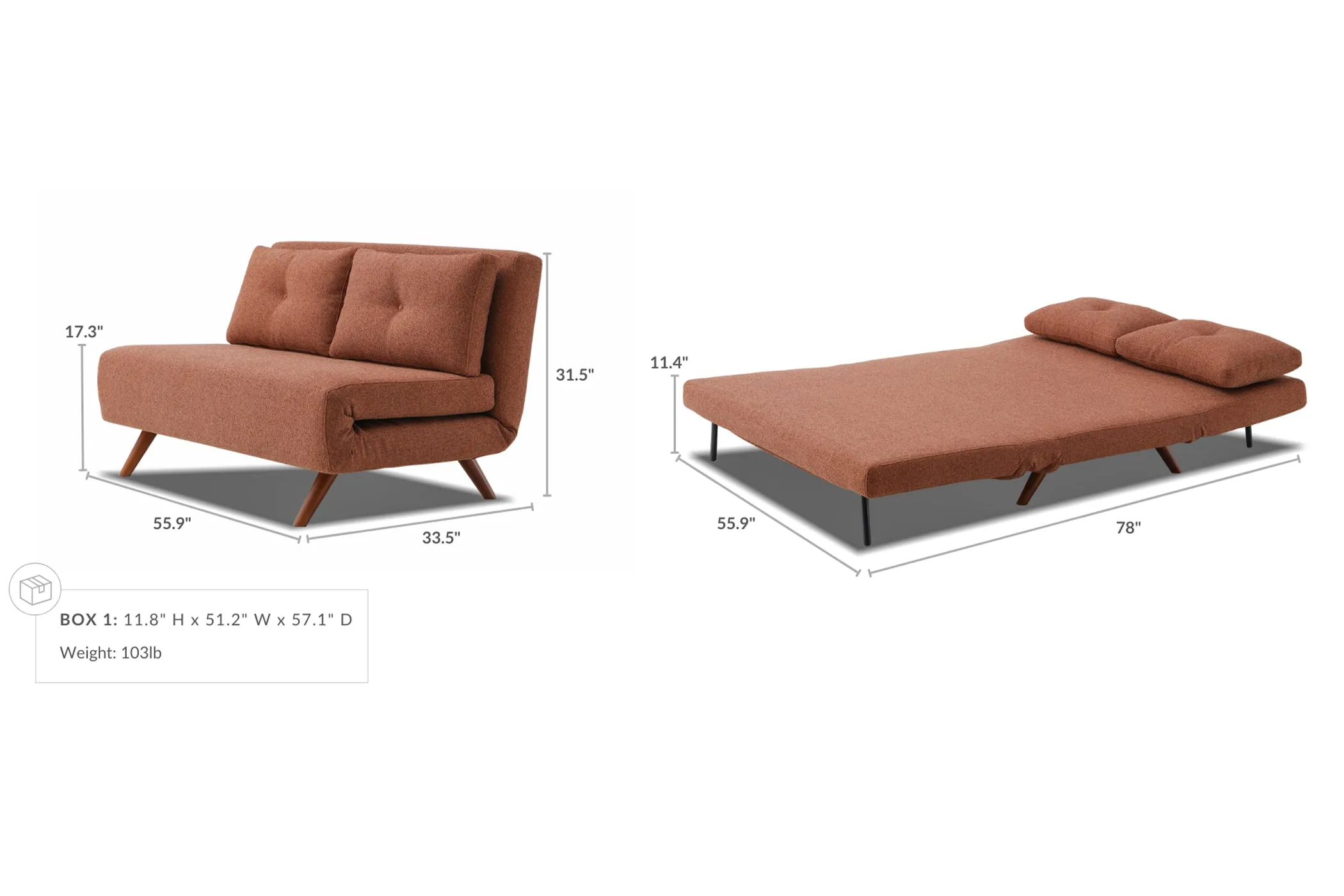 Napa Armless Sofa Bed