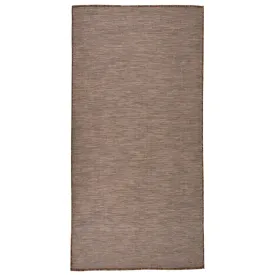 Outdoor Flatweave Rug 100x200 cm Brown