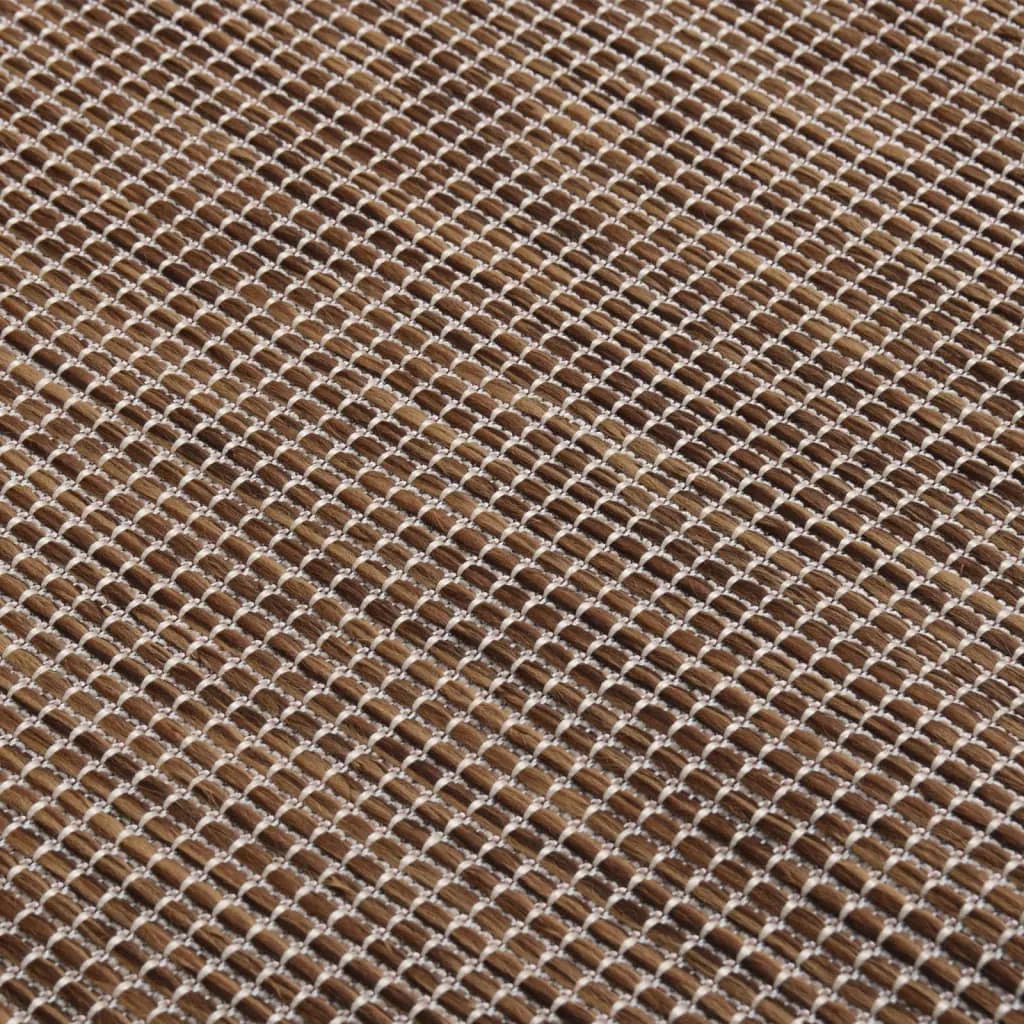 Outdoor Flatweave Rug 100x200 cm Brown