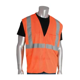 PIP 302-0702-OR/3X ANSI Type R Class 2 Two Pocket Value Mesh Vest