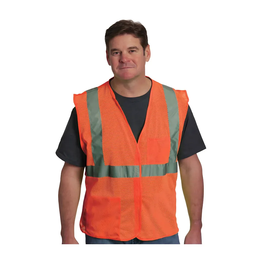 PIP 302-0702-OR/3X ANSI Type R Class 2 Two Pocket Value Mesh Vest