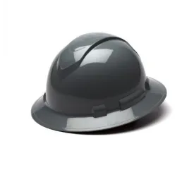 Pyramex Ridgeline HP54113 4 Point Standard Ratchet Full Brim Hard Hat, Slate Gray, One Size, 1 Each