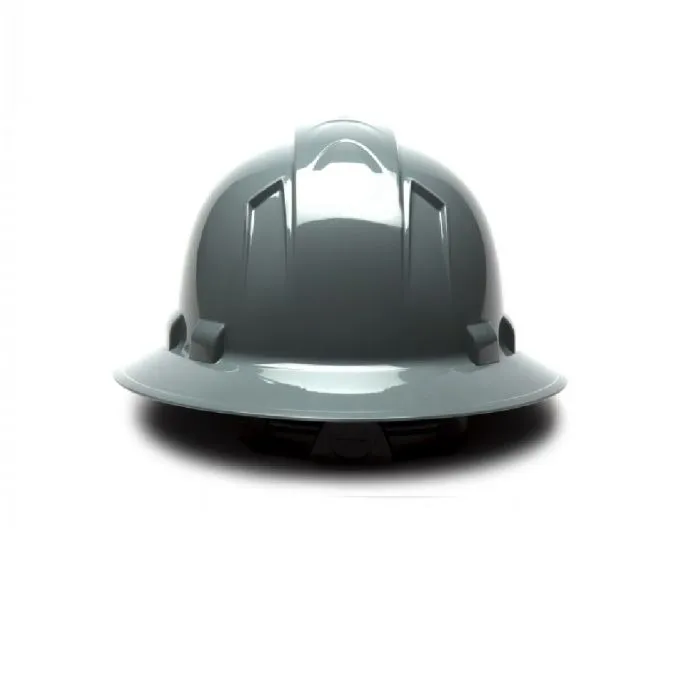 Pyramex Ridgeline HP54113 4 Point Standard Ratchet Full Brim Hard Hat, Slate Gray, One Size, 1 Each