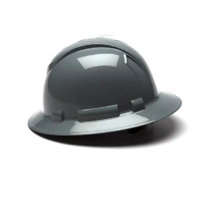 Pyramex Ridgeline HP54113 4 Point Standard Ratchet Full Brim Hard Hat, Slate Gray, One Size, 1 Each