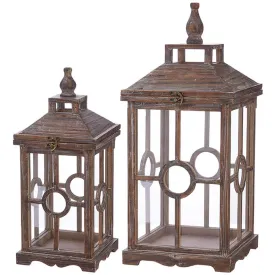 Raz Imports Pinecone Lodge 21.5" Lantern, Set of 2