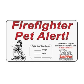 Reflective Fire Fighter Pet Alert Stickers