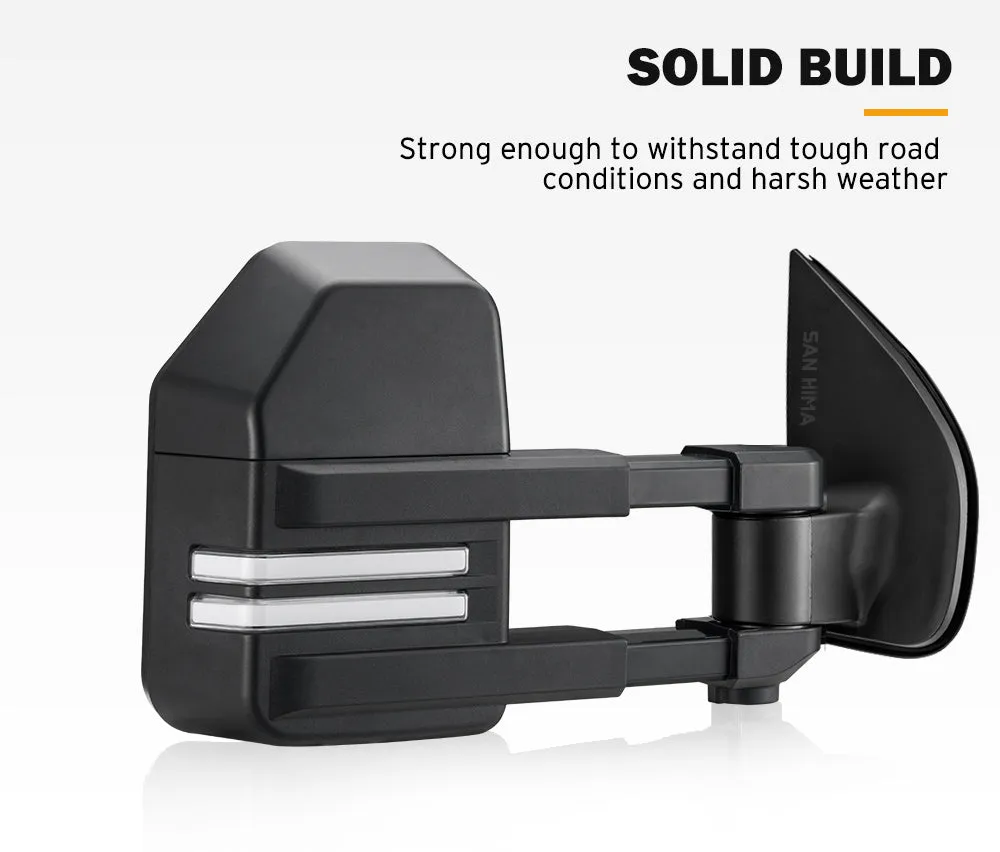 San Hima Pair Extendable Towing Mirrors for Isuzu MU-X MY2013-MY2019 Black