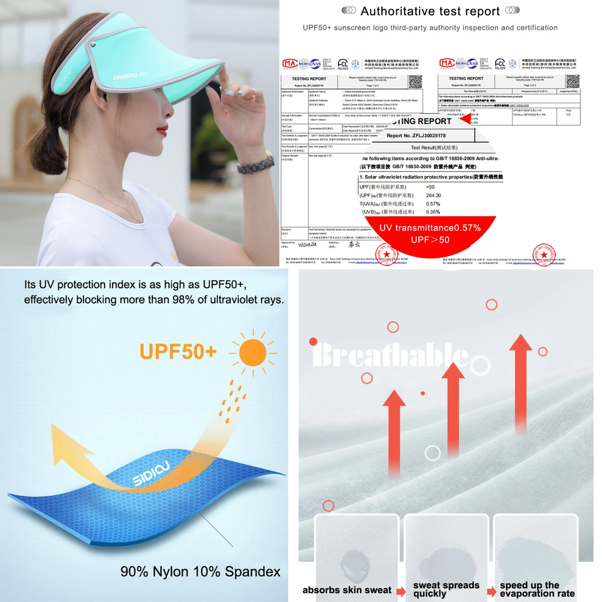 Sidiou Group Anniou Women UPF 50 Sun Hat Summer Visor Sun Cover Hat UV Protection Cap Beach Cap Long Brim Cap