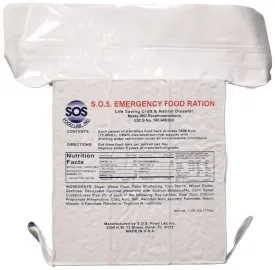 SOS Food Labs - Emergency Ration Bars - 3 Day / 72 Hour Pack