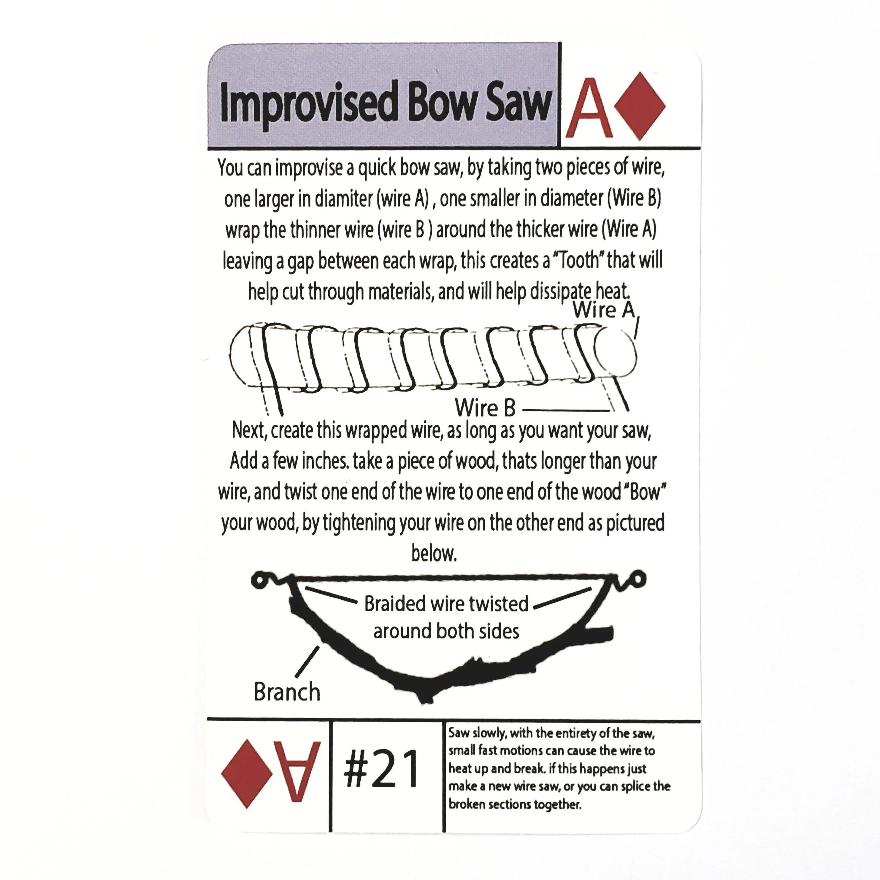 Tip Card #21 : DIY Survival Saw and Bow Saw